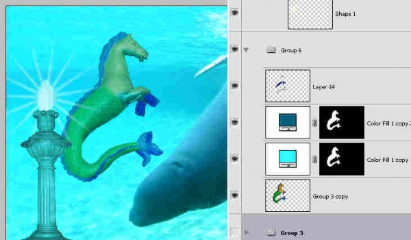 Creation of Seahorse and Whale: Step 5